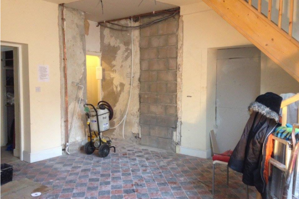 Lobby out, one access permanently sealed, second access on its way